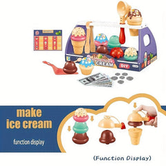 Kids Play House Toy Ice Cream Dessert Jenga Set Girl Assembly Gift
