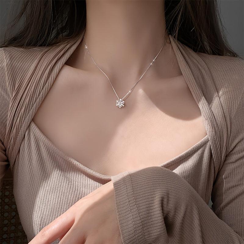 Snowflake Pendant Necklace - Elegant Winter Jewelry
