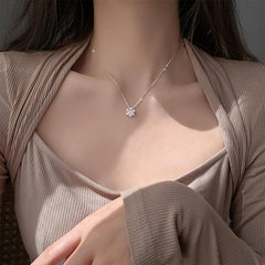 Snowflake Pendant Necklace - Elegant Winter Jewelry