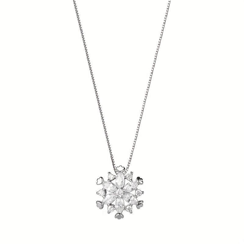 Snowflake Pendant Necklace - Elegant Winter Jewelry