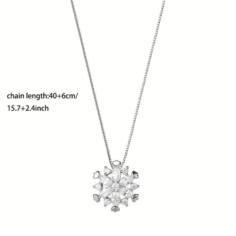 Snowflake Pendant Necklace - Elegant Winter Jewelry