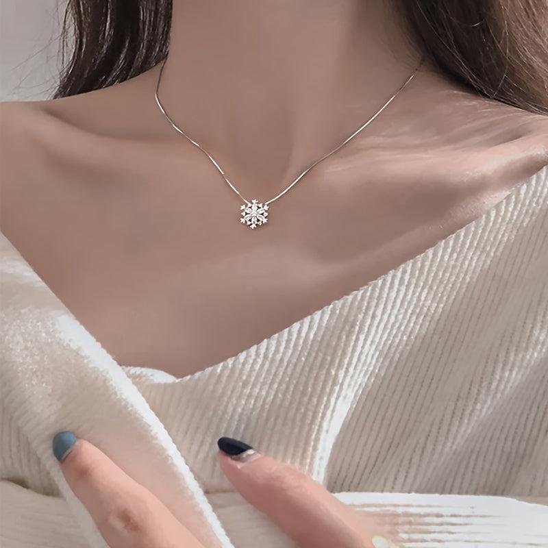 Snowflake Pendant Necklace - Elegant Winter Jewelry