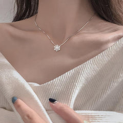 Snowflake Pendant Necklace - Elegant Winter Jewelry