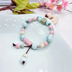 Cartoon Ceramic Beaded Bracelet with Elastic Rope
