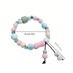 Cartoon Ceramic Beaded Bracelet with Elastic Rope