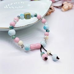 Cartoon Ceramic Beaded Bracelet with Elastic Rope