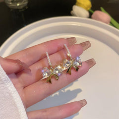 Stylish Summer Light Bow Pearl Earrings
