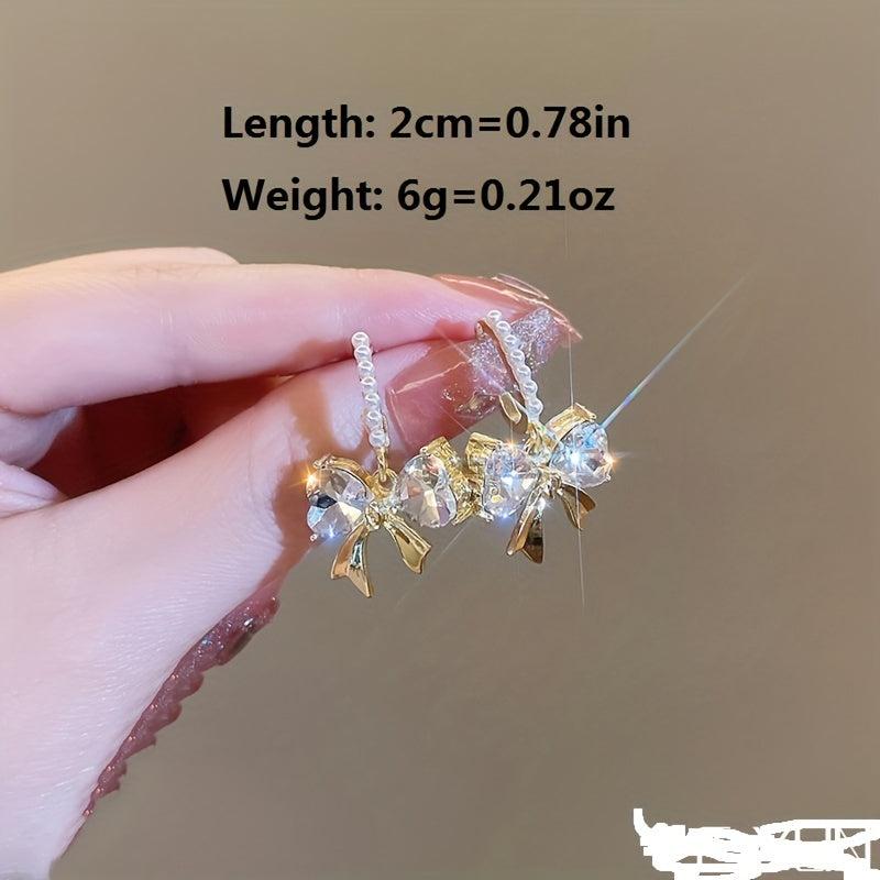 Stylish Summer Light Bow Pearl Earrings