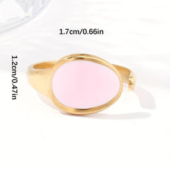 Steel Tadpole Ring with Pearl Powder Paint in Red, Green, Pink
