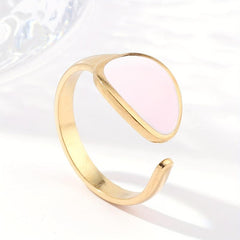 Steel Tadpole Ring with Pearl Powder Paint in Red, Green, Pink