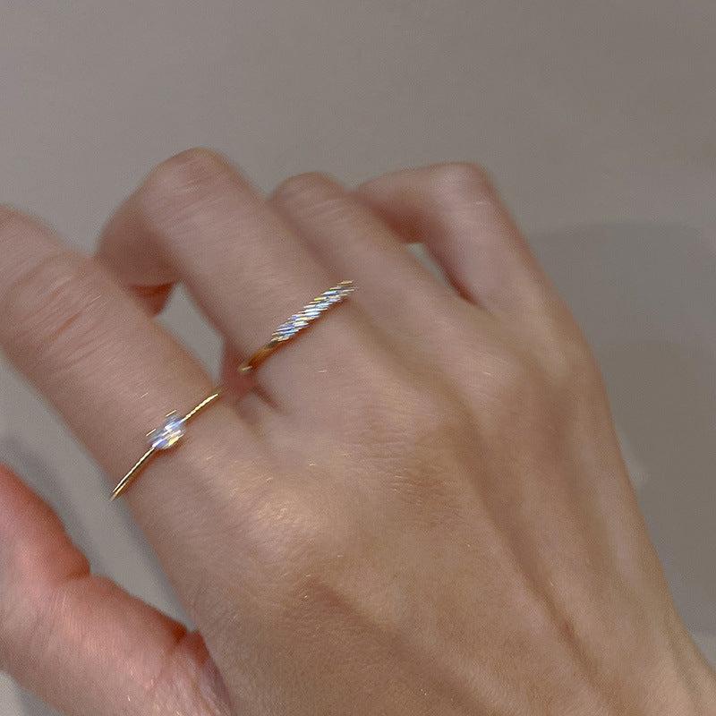 Crystal Heart Wedding Band Ring for Women Engagement Gift