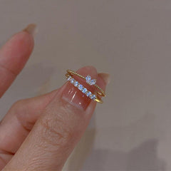 Crystal Heart Wedding Band Ring for Women Engagement Gift