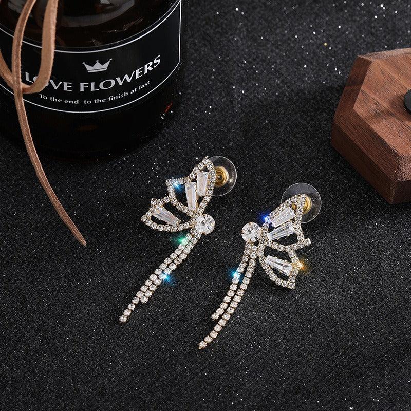 Light Butterfly Knot Earrings Tassel Earrings Holiday