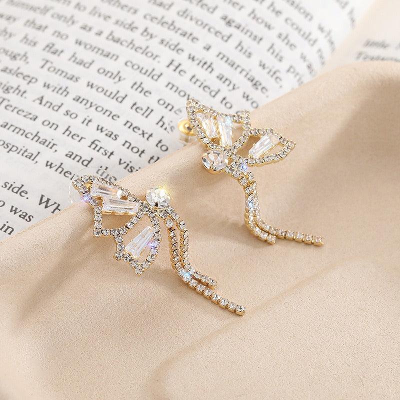 Light Butterfly Knot Earrings Tassel Earrings Holiday