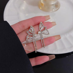 Light Butterfly Knot Earrings Tassel Earrings Holiday