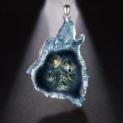 Gothic Ghost Wolf Pendant Necklace - Wolf Necklace