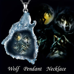 Gothic Ghost Wolf Pendant Necklace - Wolf Necklace