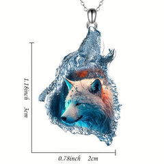 Crystal Wolf Pendant Necklace Gift for Daughter Son