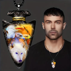 Animal Wolf Pendant Necklace for Boys Men Christmas Gift