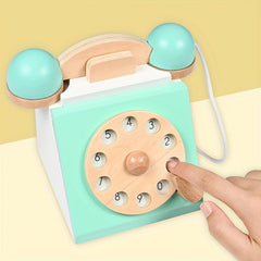 Wooden Simulation Telephone Montessori Education Toy