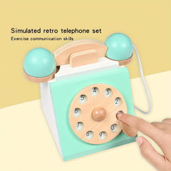 Wooden Simulation Telephone Montessori Education Toy