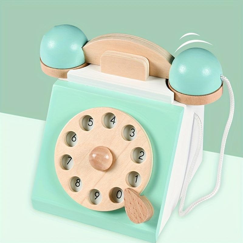 Wooden Simulation Telephone Montessori Education Toy