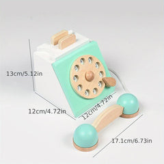 Wooden Simulation Telephone Montessori Education Toy