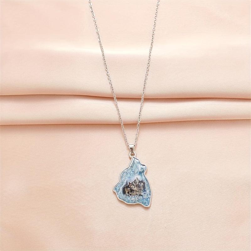 Creative Wolf Head Pendant Necklace Gift for Daughter Son