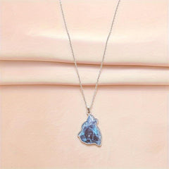 Wolf Crystal Pendant Necklace Goth Animal Toy Gift