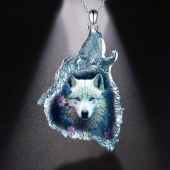 Crystal Wolf Pendant Necklace - Gift for Daughter