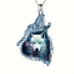 Crystal Wolf Pendant Necklace - Gift for Daughter