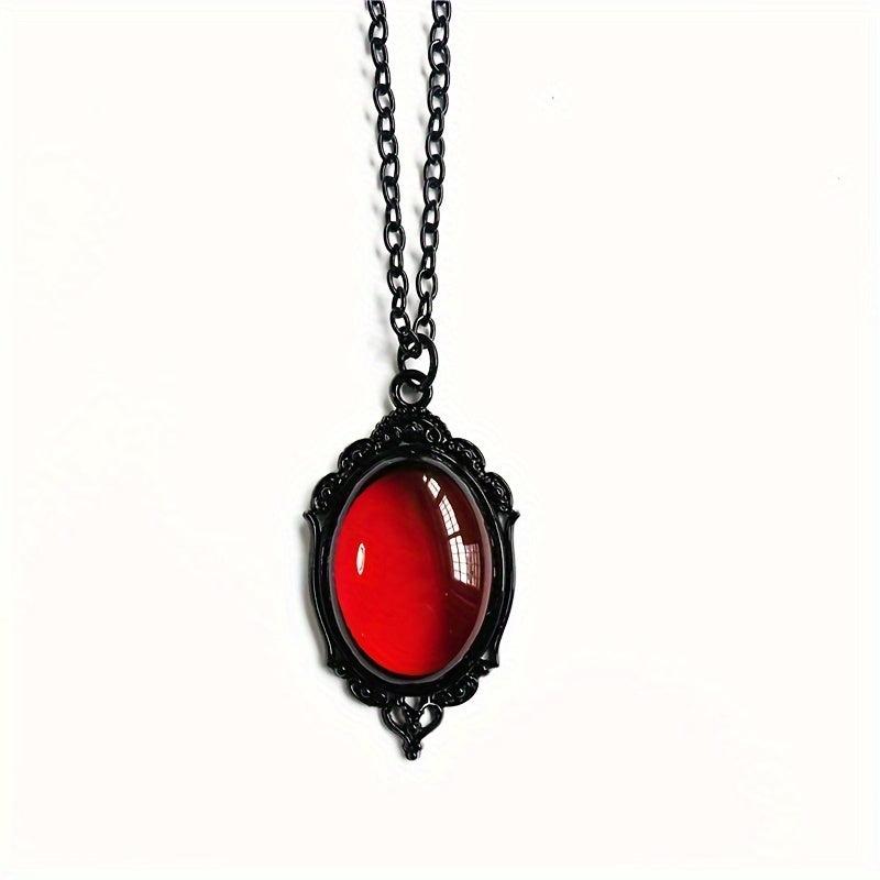 Vintage Gothic Quartz Necklace Devil Halloween Magic Jewelry