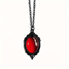Vintage Gothic Quartz Necklace Devil Halloween Magic Jewelry