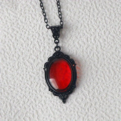 Vintage Gothic Quartz Necklace Devil Halloween Magic Jewelry