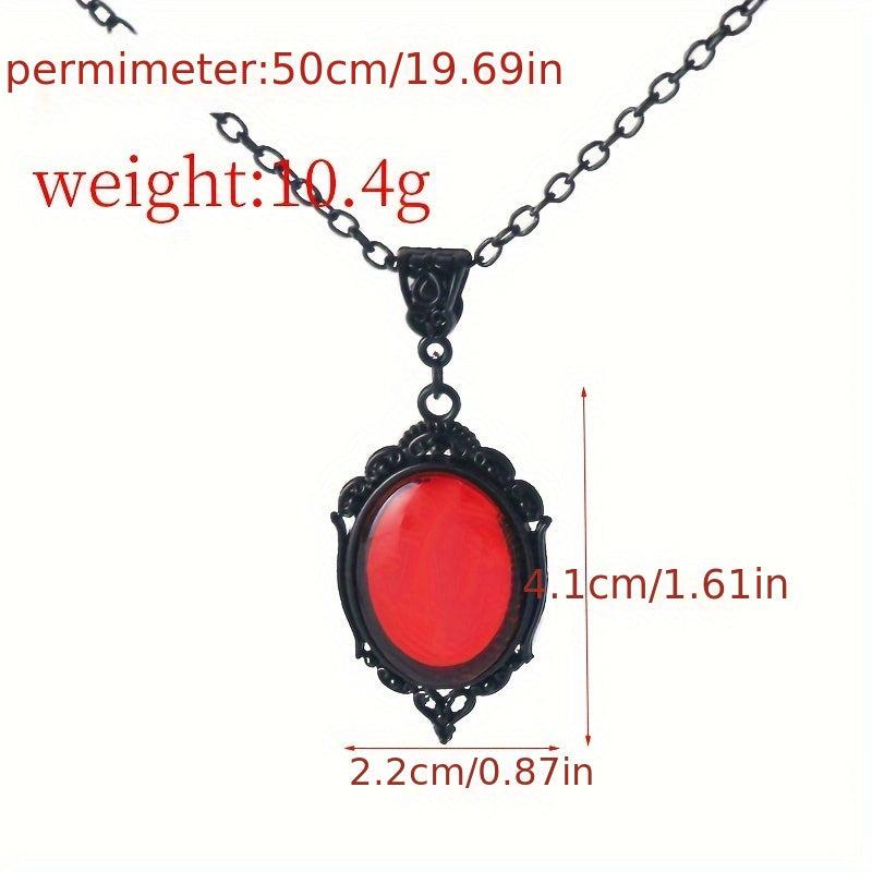 Vintage Gothic Quartz Necklace Devil Halloween Magic Jewelry