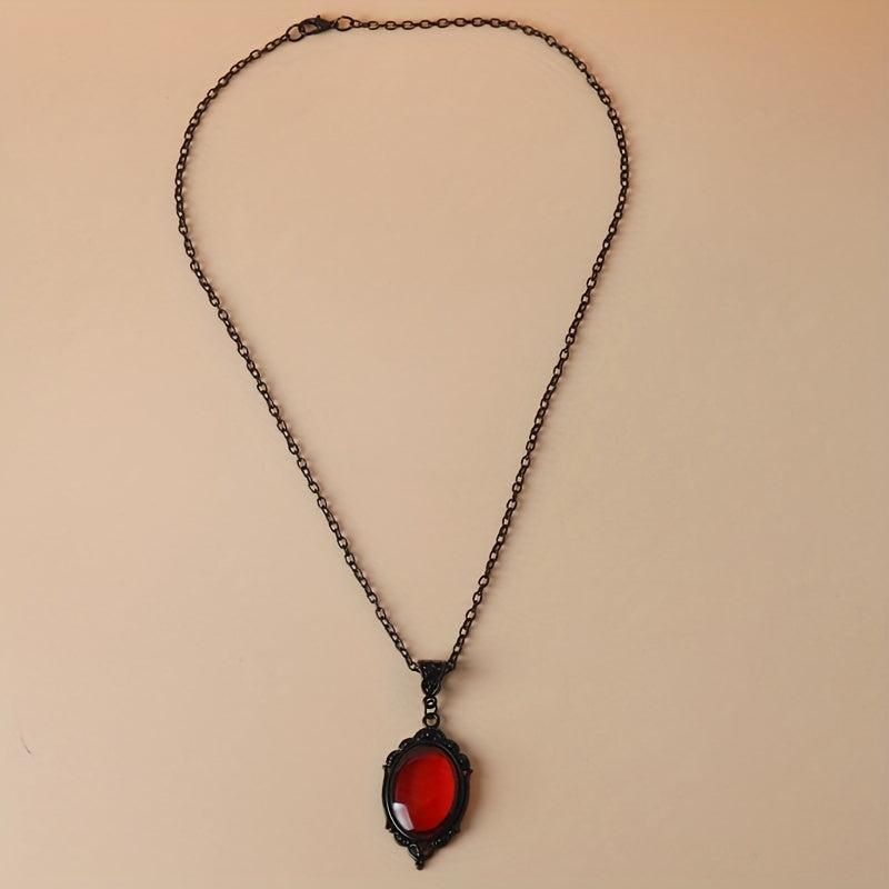 Vintage Gothic Quartz Necklace Devil Halloween Magic Jewelry