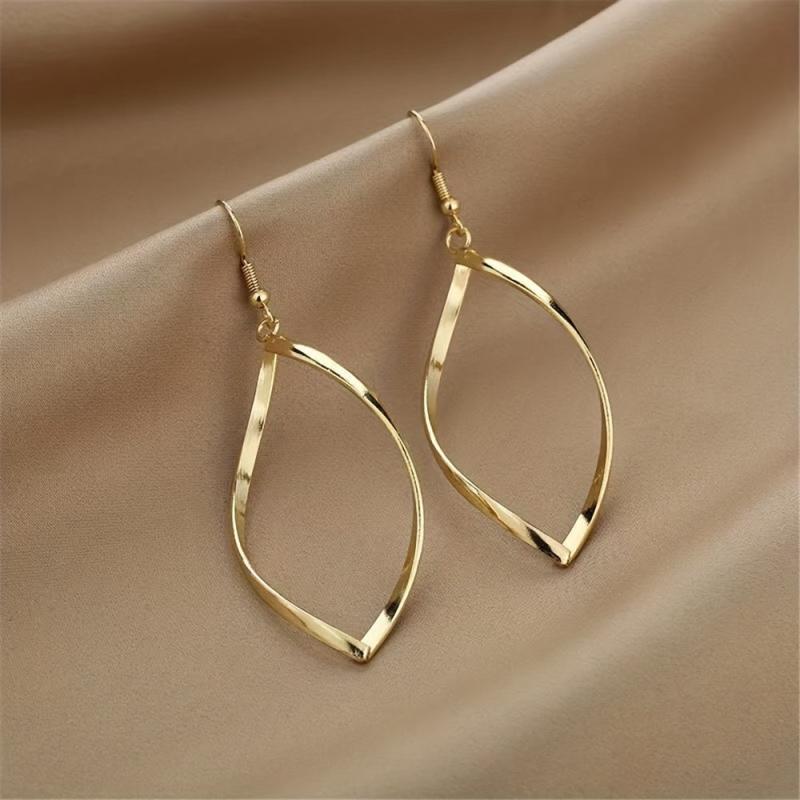 Geometric Rhombus Earrings Wave Twisted Sweet Style