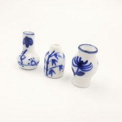 3pcs Mini Ceramic Vase Hand painted Fingertip Pot Succulent Flower Porcelain 1 1