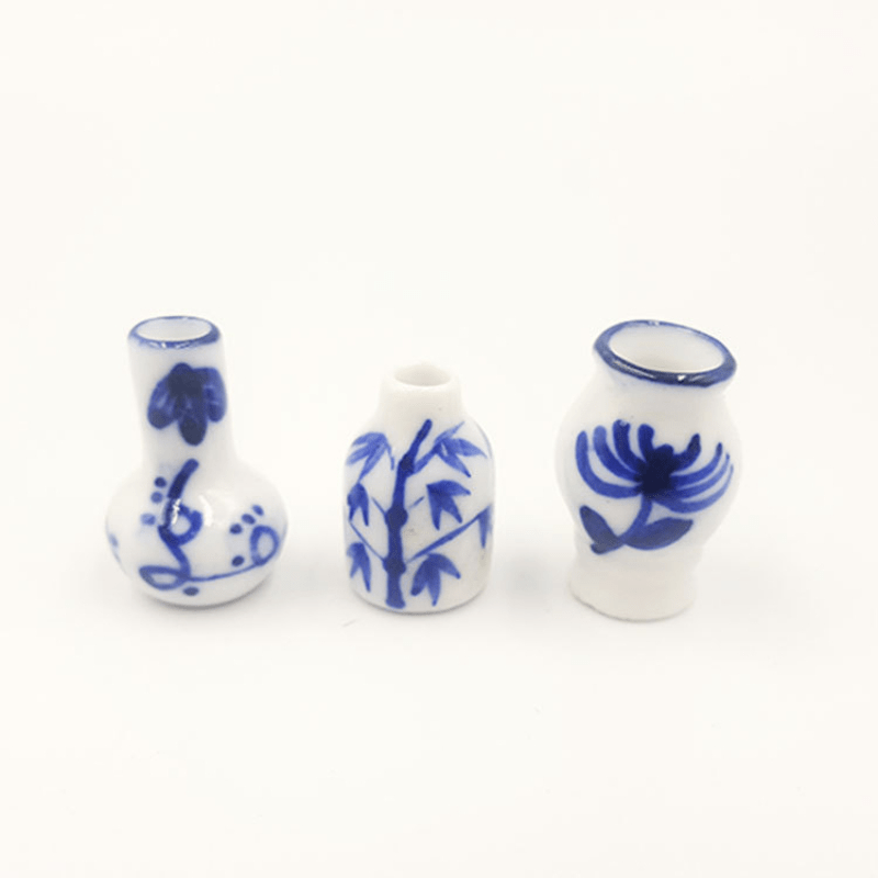 3pcs Mini Ceramic Vase Hand painted Fingertip Pot Succulent Flower Porcelain 1 1