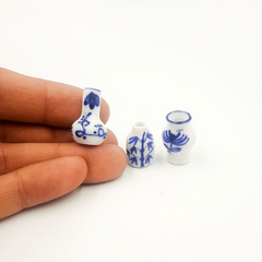 3pcs Mini Ceramic Vase Hand painted Fingertip Pot Succulent Flower Porcelain 1 1