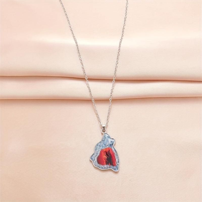 Geometric Triangle Crystal Animal Pendant Necklace for Kids