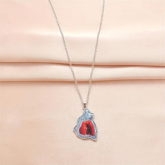 Geometric Triangle Crystal Animal Pendant Necklace for Kids