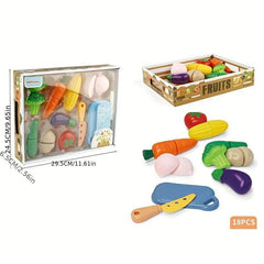 Kids Food Cutting Set - Cuttable Fruits & Vegetables Toy Kitchen Accessories