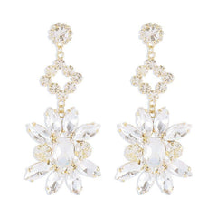 Exaggerated Retro Flower Earrings Grandmother Green Earrings