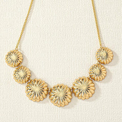 Golden Pendant Necklace Clavicle Chain Party Jewelry
