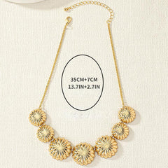 Golden Pendant Necklace Clavicle Chain Party Jewelry