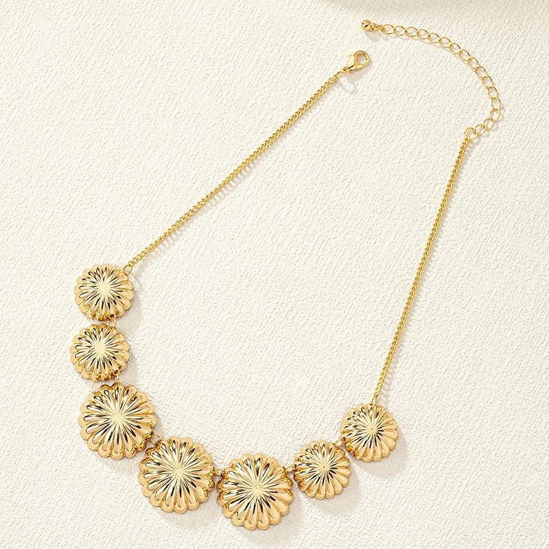 Golden Pendant Necklace Clavicle Chain Party Jewelry