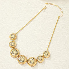 Golden Pendant Necklace Clavicle Chain Party Jewelry