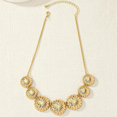Golden Pendant Necklace Clavicle Chain Party Jewelry