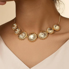 Golden Pendant Necklace Clavicle Chain Party Jewelry